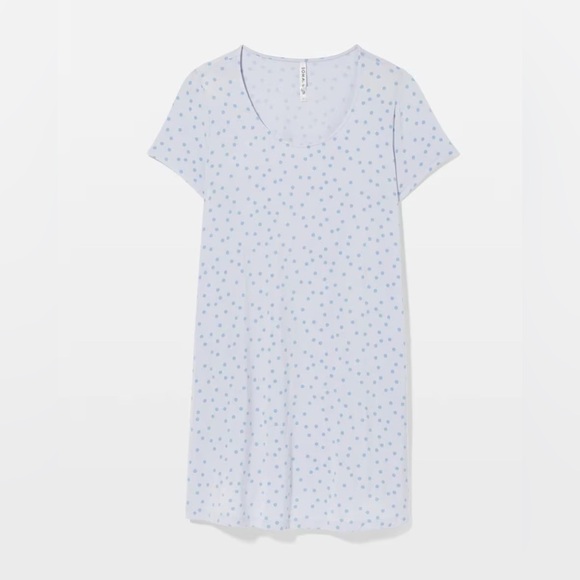 Soma Cool Nights Scoop Neck Short Sleeve Sleepshirt Merry Dot Ocean Air L - Picture 2 of 8